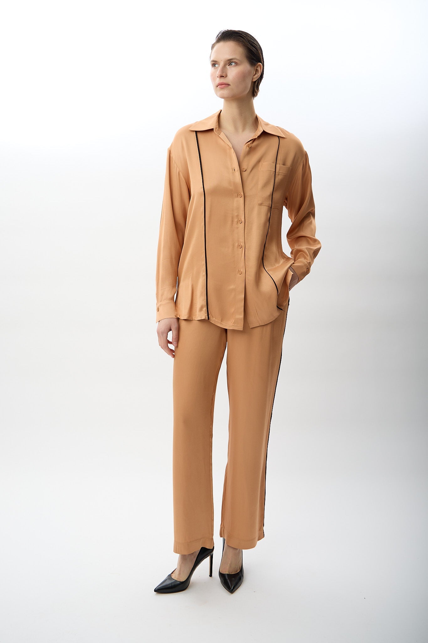 Diagonal-Uzun Kollu Tek Cepli Gömlek-Gömlek-9-Milagron.com