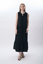 Diagonal-Volanlı Maxi Elbise-Elbise-5-Milagron.com