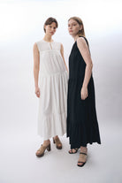 Diagonal-Volanlı Maxi Elbise-Elbise-7-Milagron.com