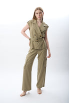 Diagonal-Yan Cep Detaylı Rahat Pantolon-Pantolon-2-Milagron.com