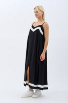 Diagonal-Yırtmaçlı Salaş Elbise-Elbise-1-Milagron.com