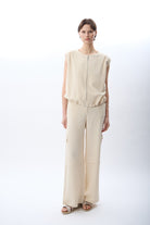 Diagonal-Yüksek Bel Keten Pantolon-Pantolon-3-Milagron.com