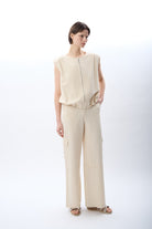 Diagonal-Yüksek Bel Keten Pantolon-Pantolon-4-Milagron.com