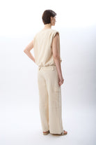 Diagonal-Yüksek Bel Keten Pantolon-Pantolon-7-Milagron.com