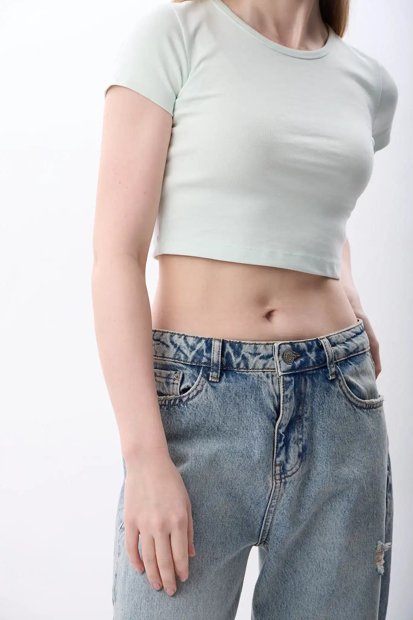 Yüksek Bel Kot Pantolon (Mavi)