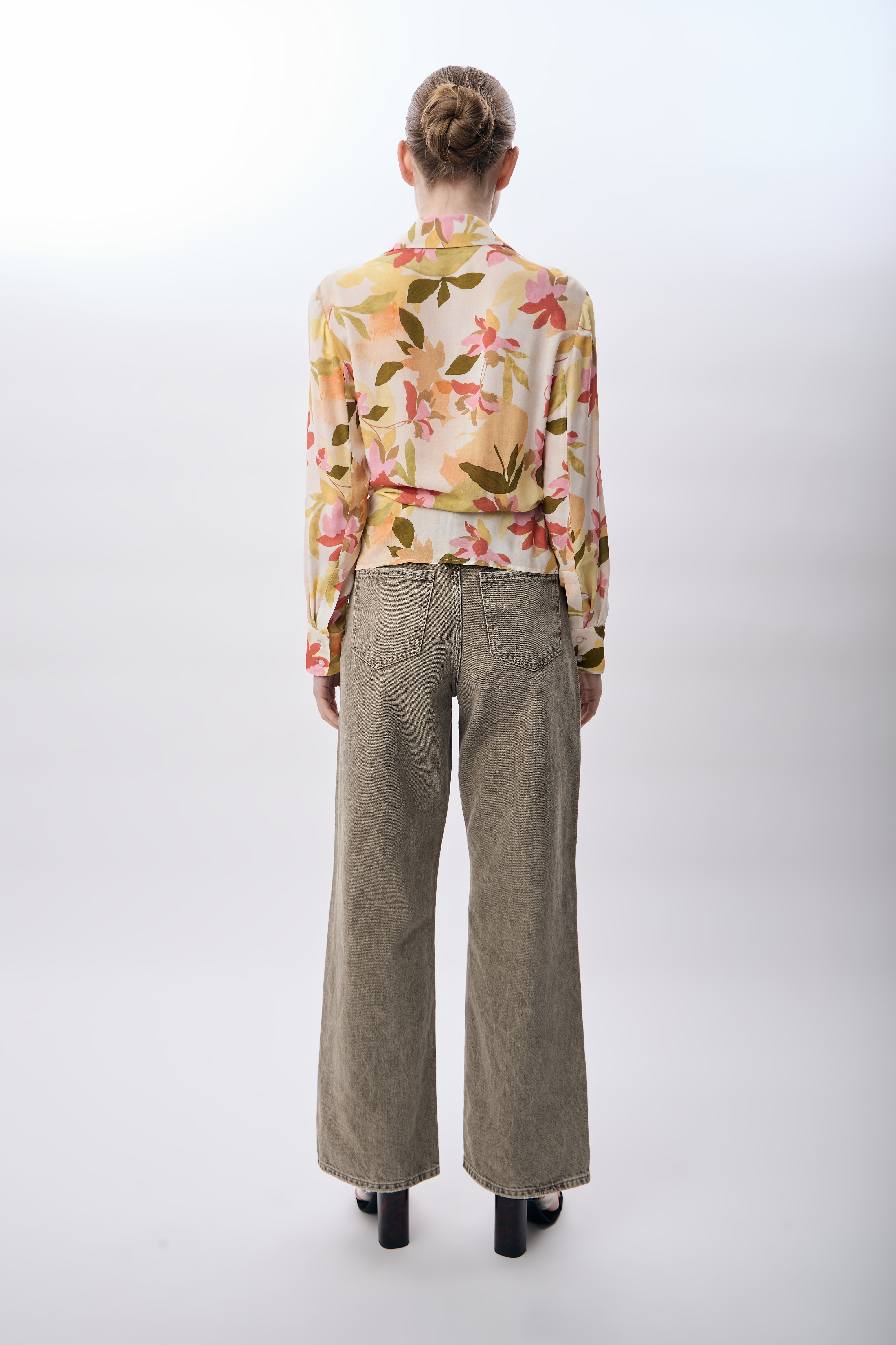 Diagonal-Yüksek Bel Kot Pantolon-Pantolon-4-Milagron.com