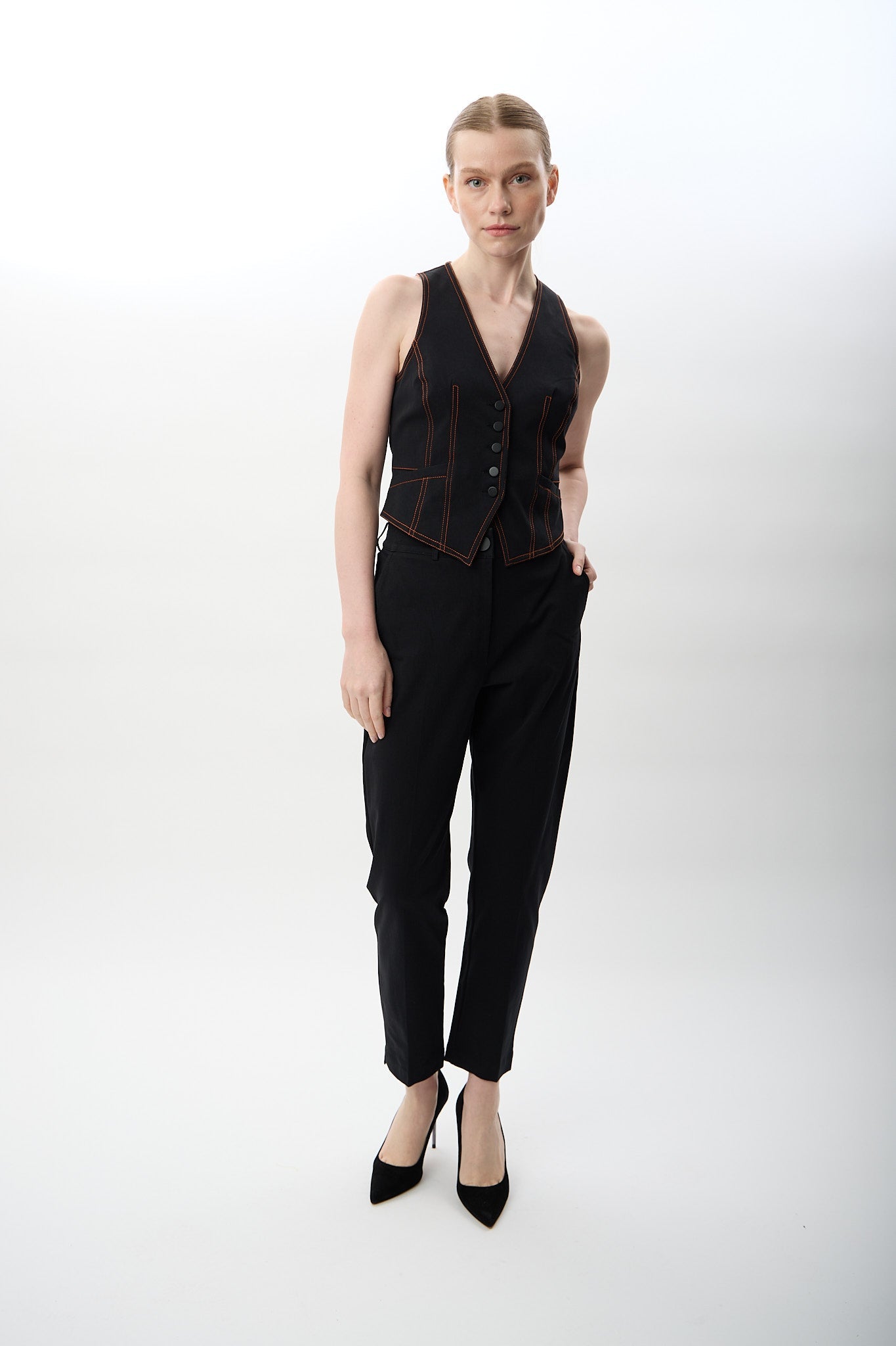 Diagonal-Yüksek Bel Rahat Kesim Pantolon-Pantolon-13-Milagron.com