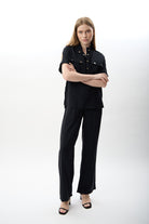 Diagonal-Yüksek Bel Rahat Kesim Pantolon-Pantolon-1-Milagron.com