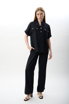 Diagonal-Yüksek Bel Rahat Kesim Pantolon-Pantolon-2-Milagron.com