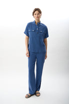 Diagonal-Yüksek Bel Rahat Kesim Pantolon-Pantolon-5-Milagron.com