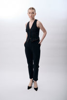 Diagonal-Yüksek Bel Rahat Kesim Pantolon-Pantolon-8-Milagron.com