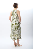 Diagonal-Zebra Desenli Bol Kesim Elbise-Elbise-4-Milagron.com