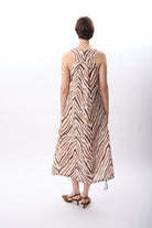 Diagonal-Zebra Desenli Bol Kesim Elbise-Elbise-5-Milagron.com