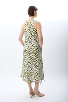 Diagonal-Zebra Desenli Bol Kesim Elbise-Elbise-8-Milagron.com