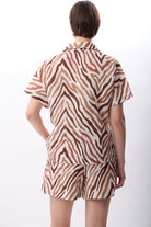 Diagonal-Zebra Desenli Kısa Şort-Elbise-6-Milagron.com