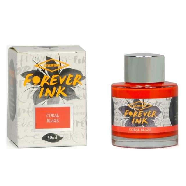 Diamine-Forever Permanent & Waterproof Pigment Şişe Mürekkep 50ml Coral Blaze-Şişe Mürekkep-1-Milagron.com