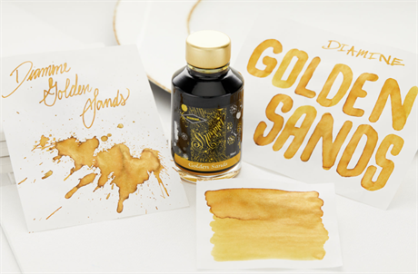 Diamine-Shimmer Shimmertastic Ink, Golden Sands, Mürekkep-Şişe Mürekkep-3-Milagron.com