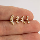 Dianora Piercing-14 Ayar Altın 13 Taşlı Helix Kıkırdak Piercing-Helix Piercing-10-Milagron.com