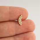 Dianora Piercing-14 Ayar Altın 13 Taşlı Helix Kıkırdak Piercing-Helix Piercing-5-Milagron.com