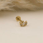 Dianora Piercing-14 Ayar Altın 3 Göz Minimal Tragus Piercing-Tragus Piercing-5-Milagron.com