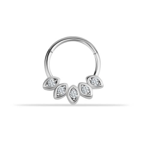 14 Ayar Altın 5 Göz Minimal Halka Piercing