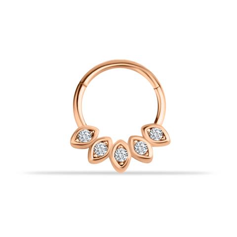 14 Ayar Altın 5 Göz Minimal Halka Piercing