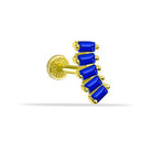 Dianora Piercing-14 Ayar Altın 5 Lacivert Baget Taşlı Minimal Tragus Piercing-Tragus Piercing-1-Milagron.com