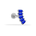 Dianora Piercing-14 Ayar Altın 5 Lacivert Baget Taşlı Minimal Tragus Piercing-Renkli Taşlar Koleksiyonu-9-Milagron.com