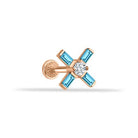 Dianora Piercing-14 Ayar Altın Aqua Baget Taşlı Minimal Tragus Piercing-Tragus Piercing-2-Milagron.com