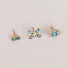 Dianora Piercing-14 Ayar Altın Aqua Baget Taşlı Minimal Tragus Piercing-Tragus Piercing-7-Milagron.com