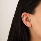 Dianora Piercing-14 Ayar Altın Aqua Taşlı Minimal Tragus Piercing-Tragus Piercing-4-Milagron.com