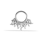 14 Ayar Altın Ateş Motifli Minimal Halka Piercing