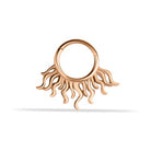 14 Ayar Altın Ateş Motifli Minimal Halka Piercing