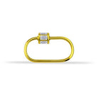 14 Ayar Altın Baget Taşlı İnce Charm Kilidi Carabiner - 3