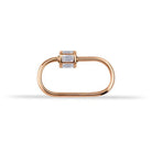 14 Ayar Altın Baget Taşlı İnce Charm Kilidi Carabiner - 5