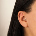 Dianora Piercing-14 Ayar Altın Bagette Minimal Tragus Piercing-Tragus Piercing-4-Milagron.com