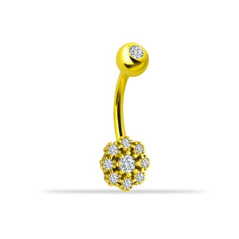 14 Ayar Altın Çiçek Göbek Piercing