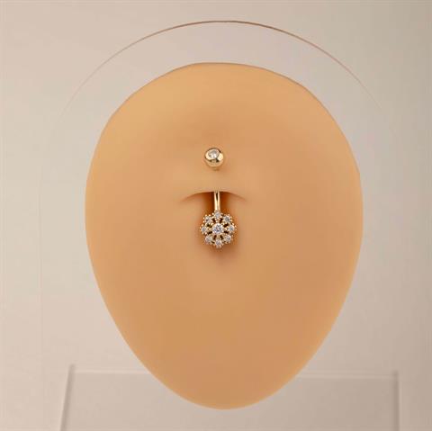 14 Ayar Altın Çiçek Göbek Piercing
