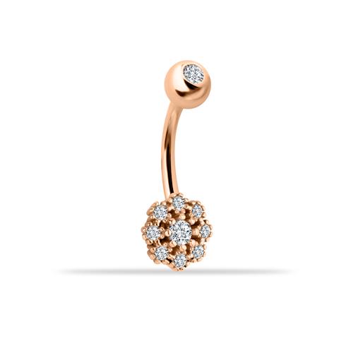 14 Ayar Altın Çiçek Göbek Piercing