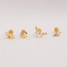 Dianora Piercing-14 Ayar Altın Çiçek Tragus Piercing-Tragus Piercing-10-Milagron.com