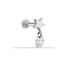 Dianora Piercing-14 Ayar Altın Damla Taş Sallantılı Minimal Tragus Piercing-Tragus Piercing-3-Milagron.com