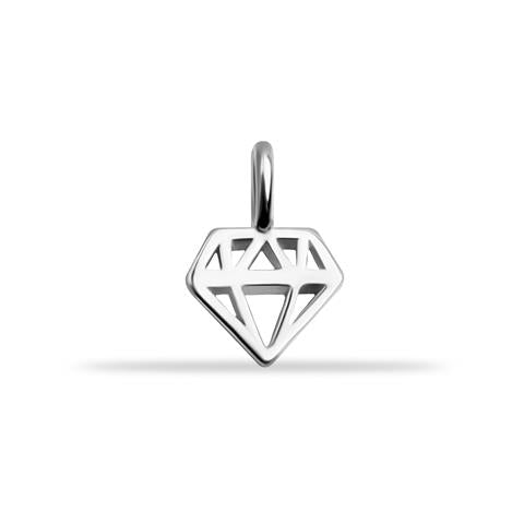 14 Ayar Altın Elmas Motifli Minimal Charm