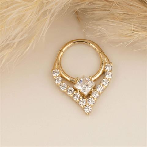 14 Ayar Altın Étoile Minimal Halka Piercing