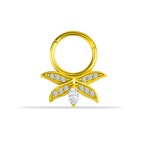 14 Ayar Altın Flora Minimal Halka Piercing