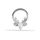 14 Ayar Altın Geyik Motifli Minimal Halka Piercing