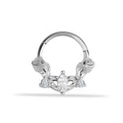 14 Ayar Altın Gül Motifli Minimal Halka Piercing
