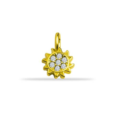 14 Ayar Altın Güneş Motifli Minimal Charm