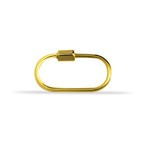 14 Ayar Altın İnce Charm Kilidi Carabiner