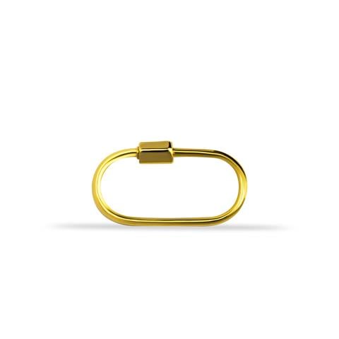 14 Ayar Altın İnce Charm Kilidi Carabiner