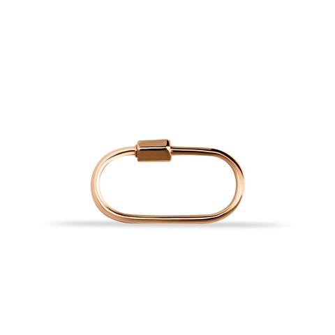 14 Ayar Altın İnce Charm Kilidi Carabiner